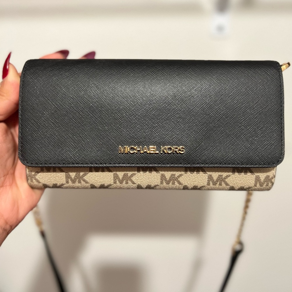 Black and beige Michael Kors purse